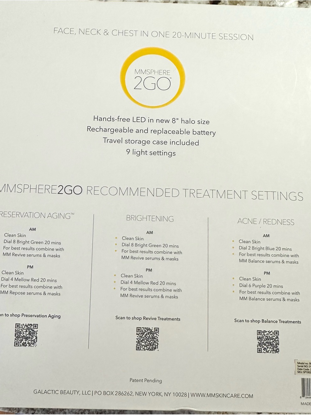 MMSPHERE 2GO LED Light for Face, Neck & Chest Complete Kit Tested - Picture 12 of 13